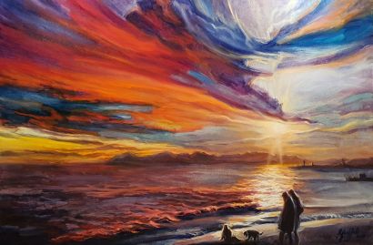 Sunset in Cannes 2025 - a Paint Artowrk by Svitlana Messali